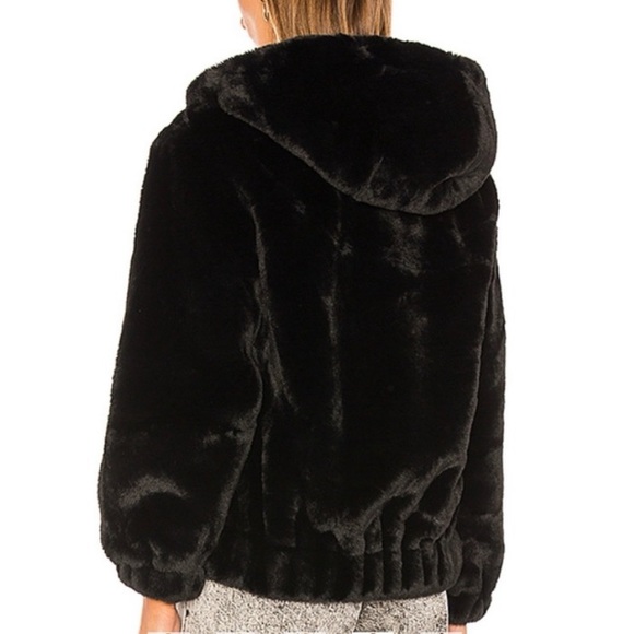 BARDOT Gigi Zip Faux Fur Jacket in Black - Picture 2 of 6